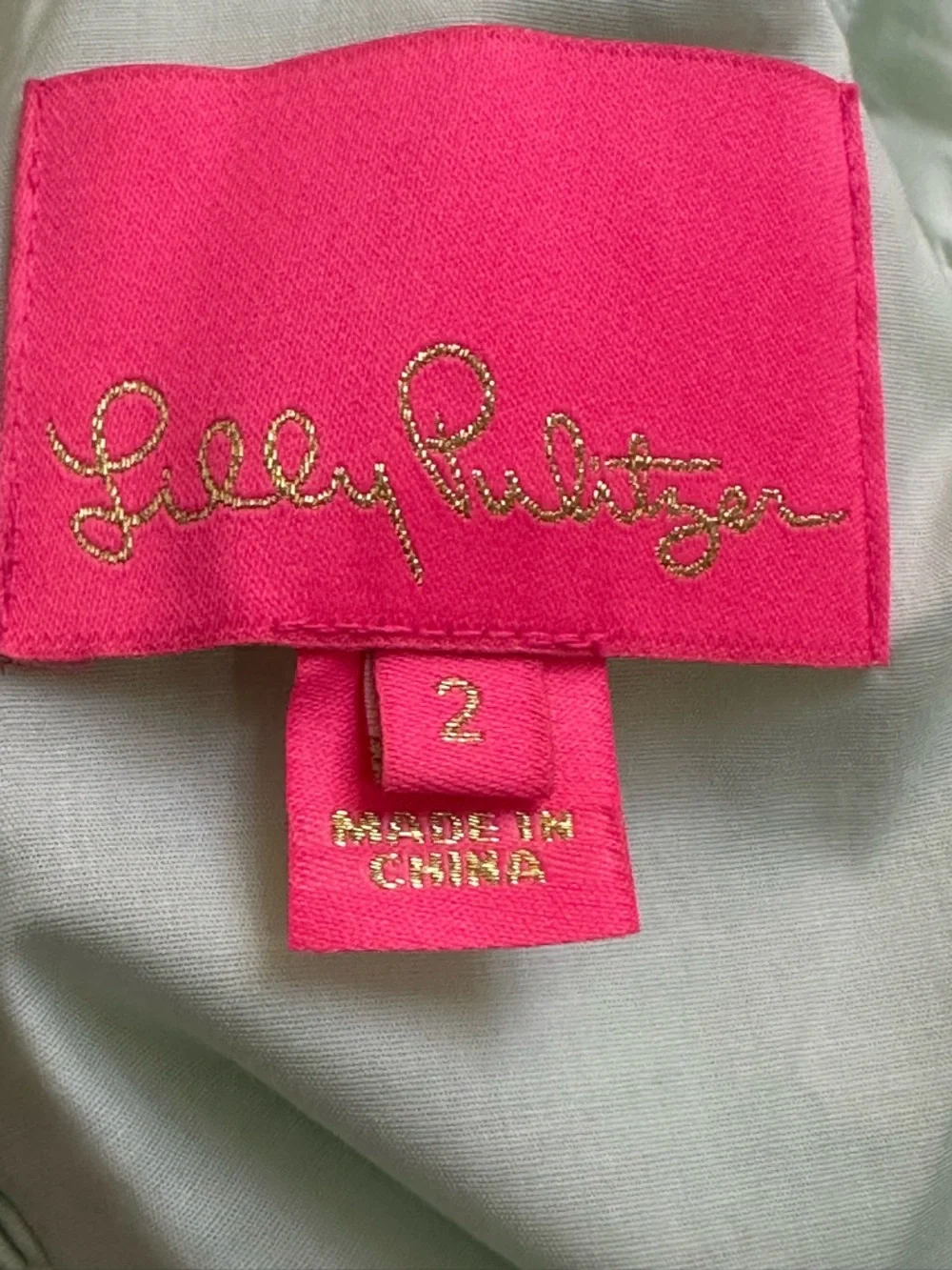 Lilly Pulitzer Green Floral Puff-Sleeve Mini Dress with Pink Trim - Picture 4 of 10